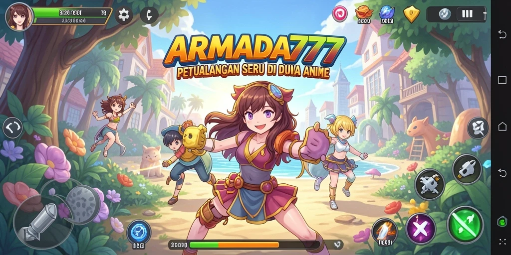 Tampilan gameplay yang memukau di ARMADA777 dengan karakter anime yang menarik.