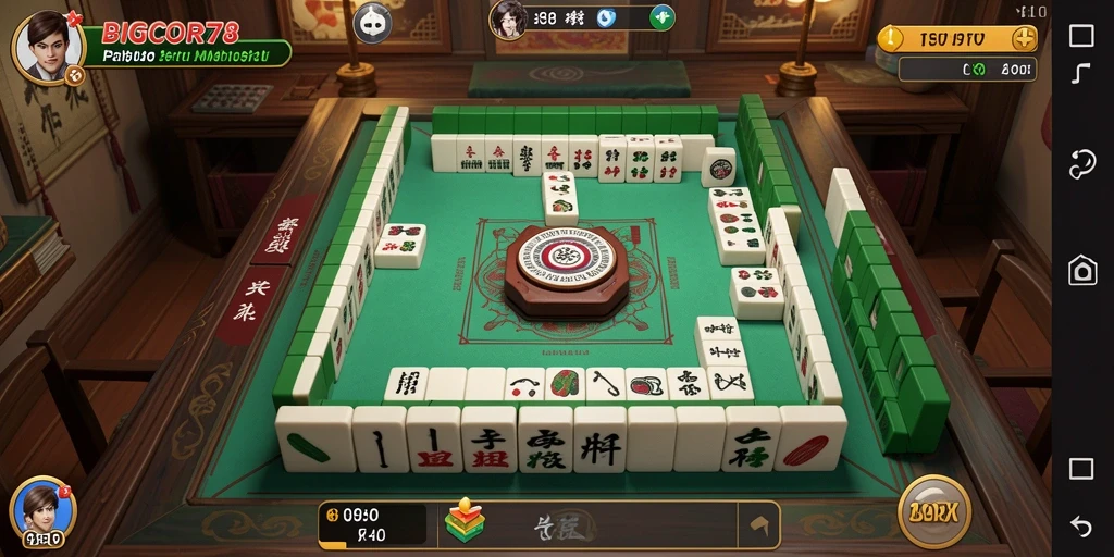 Tampilan gameplay BIGCOR78 yang menarik dengan grafis Mahjong yang menawan.