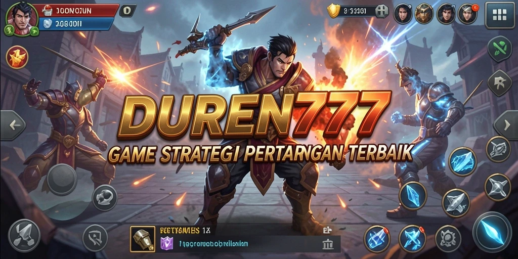 Screenshot DUREN777 menampilkan adegan pertempuran yang mendebarkan.