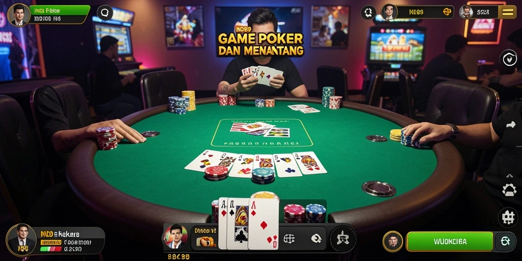 Tampilan gameplay Poker yang menegangkan dan menarik di IND89.