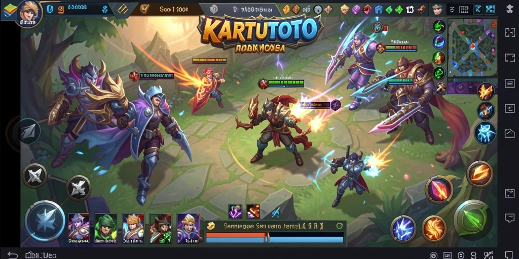 Screenshot gameplay KARTUTOTO dengan aksi pertarungan yang intens.