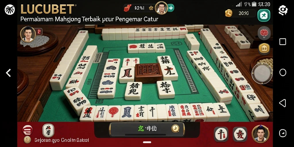 Tampilan gameplay menarik LUCUBET dengan ubin Mahjong.