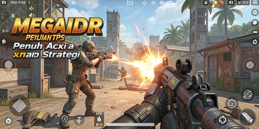Gameplay intens MEGAIDR yang menampilkan aksi TPS seru.
