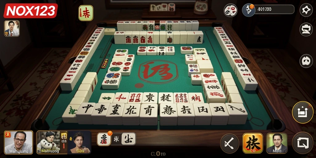 Screenshot NOX123 menampilkan gameplay Mahjong yang menarik dan menantang.