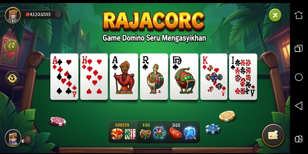 Tampilan gameplay seru di RAJACORC saat bermain Domino.