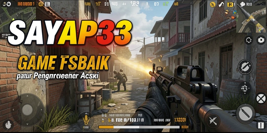 Tampilan gameplay menegangkan di SAYAP33 dengan aksi tembak-menembak yang intens.