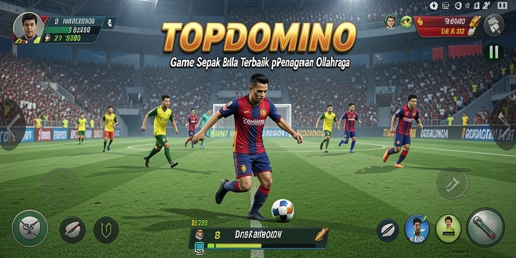 Tampilan gameplay seru di TOPDOMINO dengan aksi sepak bola menarik.
