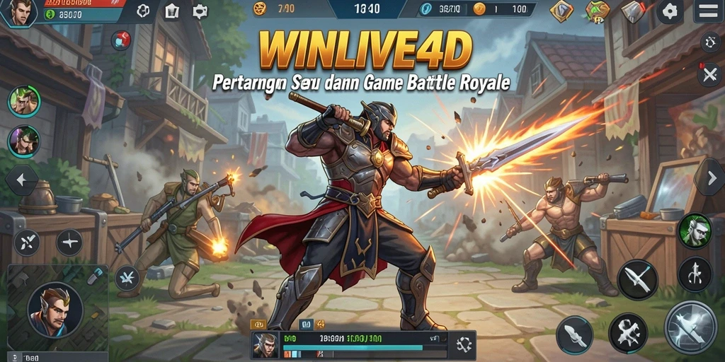 Tampilan gameplay seru di arena Battle Royale WINLIVE4D.